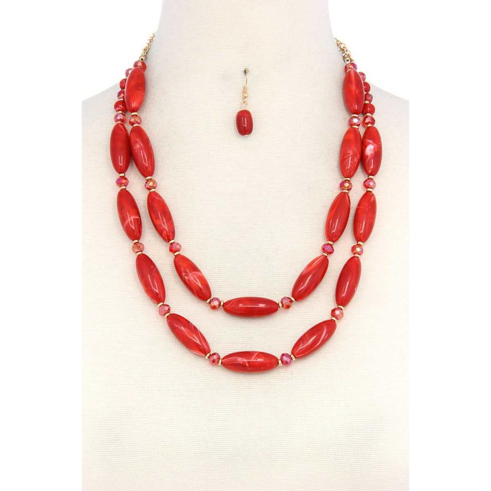 Oval Bead Layered Necklace - Picture 1 of 7